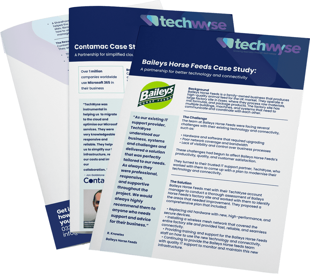 Techwyse case studies showing how we provide trusted IT support in Essex.